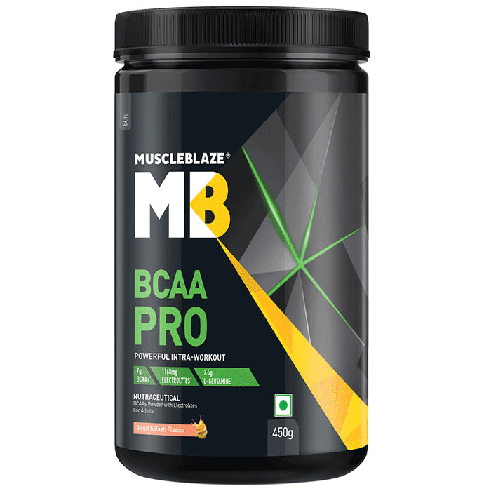 MuscleBlaze Fruit Splash | BCAA Pro Powerful Intra-Workout | With Electrolytes | For Energy, Faster Recovery & Hydration - Classic Derma