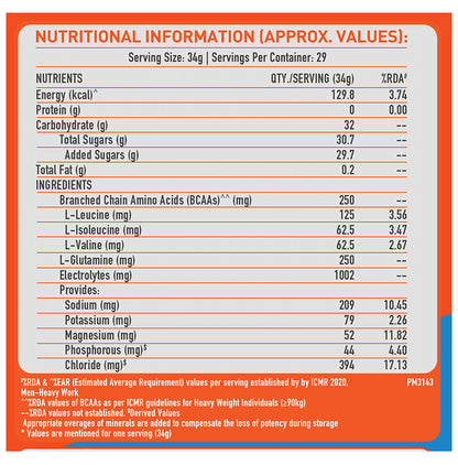 MuscleBlaze Isotonic Instant Energy | With Electrolytes, BCCAs & Glutamine | Flavour Orange