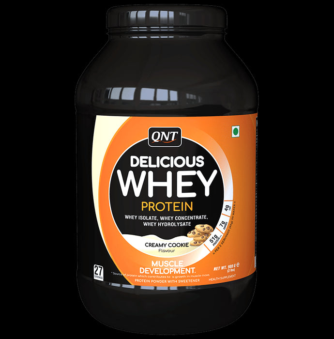 QNT Delicious Whey Protein Powder Creamy Cookie - Classic Derma