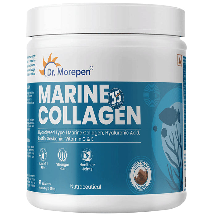 Dr. Morepen Marine Skin Protein with Hyaluronic Acid, Vitamin C & Biotin | Chocolate - Classic Derma