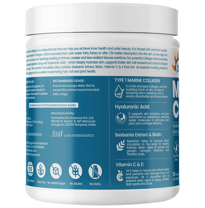 Dr. Morepen Marine Skin Protein with Hyaluronic Acid, Vitamin C & Biotin | Chocolate