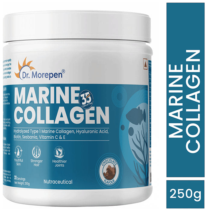 Dr. Morepen Marine Skin Protein with Hyaluronic Acid, Vitamin C & Biotin | Chocolate