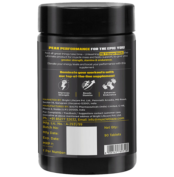 Muscleblaze Koshaveda T-Surge Black, Testosterone Booster for Men Tablet