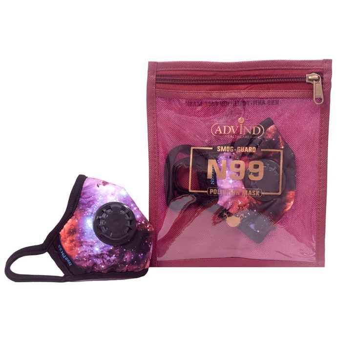 Advind Healthcare Smog-Guard N99 Pollution Mask for Kids Galaxy Design with One Valve - Classic Derma