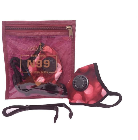 Advind Healthcare Smog-Guard N99 Pollution Mask for Kids Red Polka Dots Design with One Valve - Classic Derma