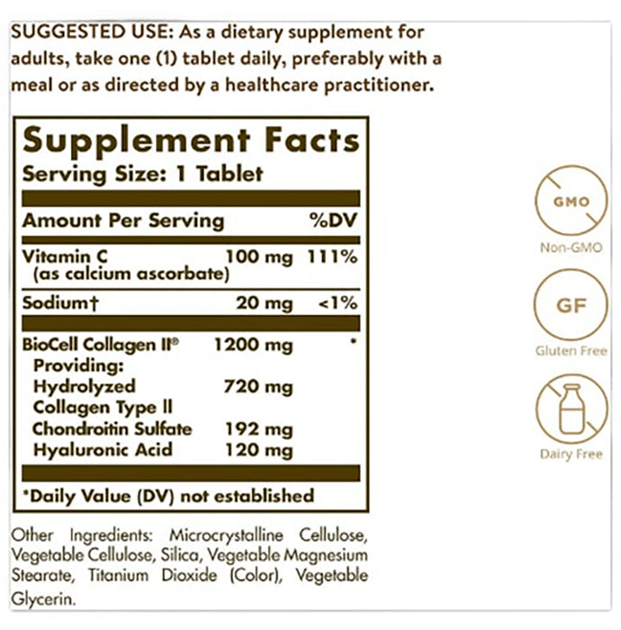 Solgar Collagen Hyaluronic Acid Complex Tablet