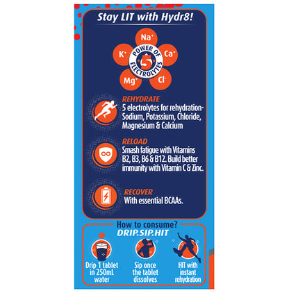 Muscleblaze MB Fuel One Sports Hydr8 Rehydration Formula Effervescent Tablet (20 Each) with Shaker 500ml Zesty Orange