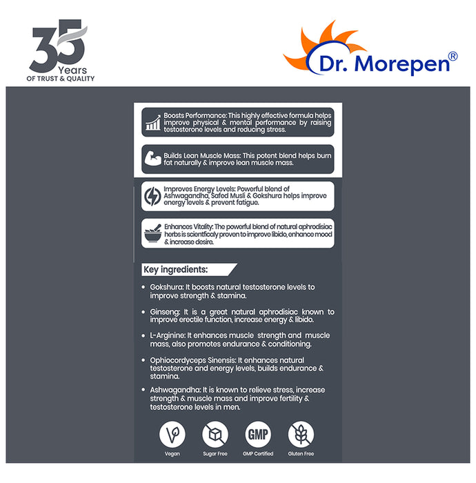 Dr. Morepen Testo Boost Tablet | For Strength, Performance & Stamina