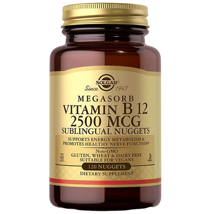 Solgar Megasorb Vitamin B12 2500mcg Sublingual Nuggets - Classic Derma