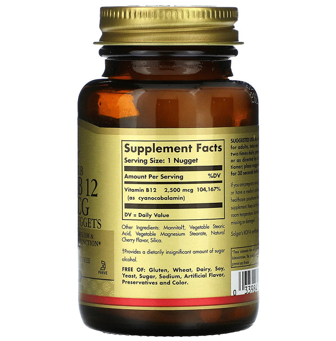 Solgar Megasorb Vitamin B12 2500mcg Sublingual Nuggets
