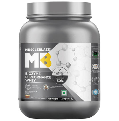MuscleBlaze MuscleBlaze Biozyme Performance Whey Protein | For Muscle Gain | Improves Protein Absorption | Nutrition Care Powder Kesar Thandai - Classic Derma