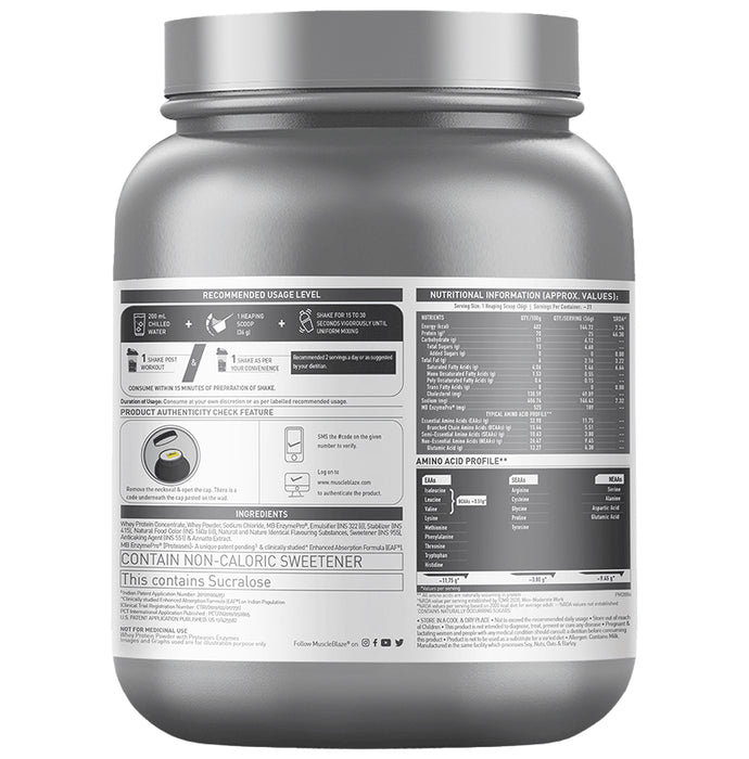 MuscleBlaze MuscleBlaze Biozyme Performance Whey Protein | For Muscle Gain | Improves Protein Absorption | Nutrition Care Powder Kesar Thandai