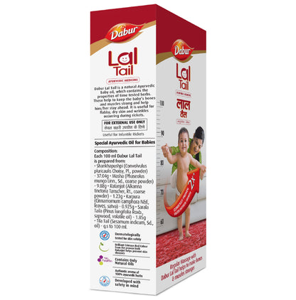 Dabur Lal Tail | Ayurvedic Baby Massage Oil | Supports Baby's Bone, Muscle & Skin Health