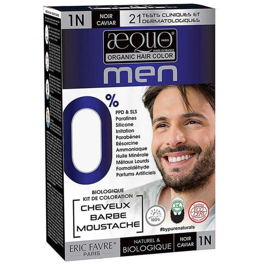 Aequo Organic Hair Color Men Jet Black 1N - Classic Derma