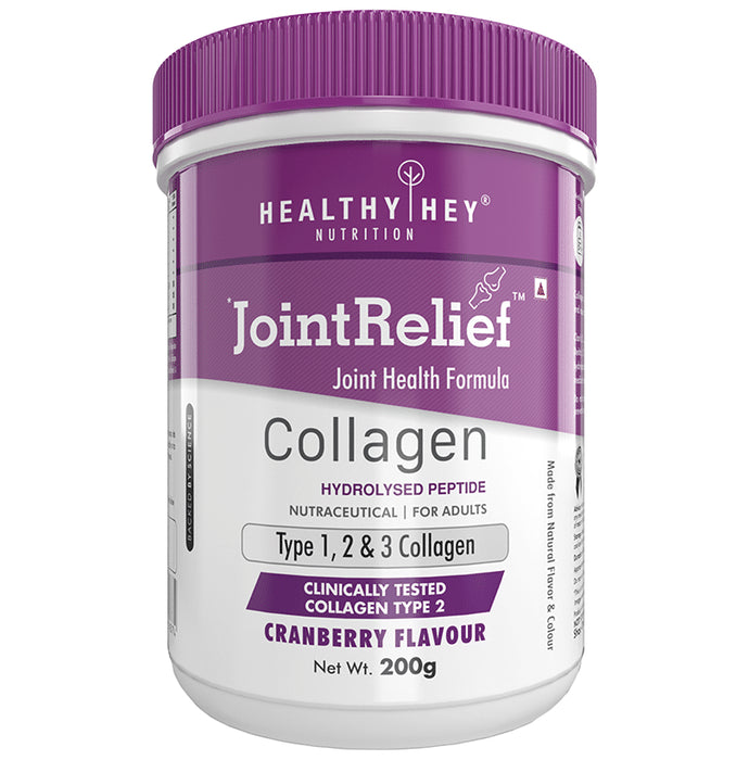 HealthyHey Nutrition Joint Relief with Collagen Type 1, 2 & 3 | Flavour Cranberry - Classic Derma