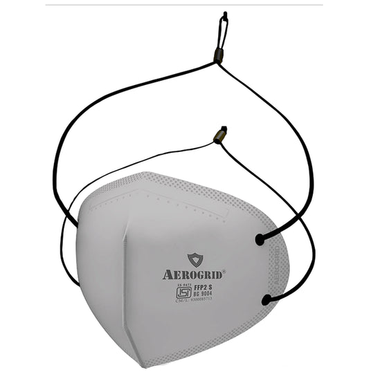 Aerogrid FFP2 6 Layer BIS Certified Premium N95 Mask Grey with Adjustable Black Head Loop - Classic Derma