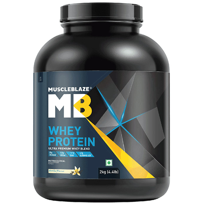 MuscleBlaze Whey Isolate Protein Blend Powder | Added Digestive Enzymes & Glutamic Acid | For Muscle Gain | Supports Nutrition Vanilla - Classic Derma