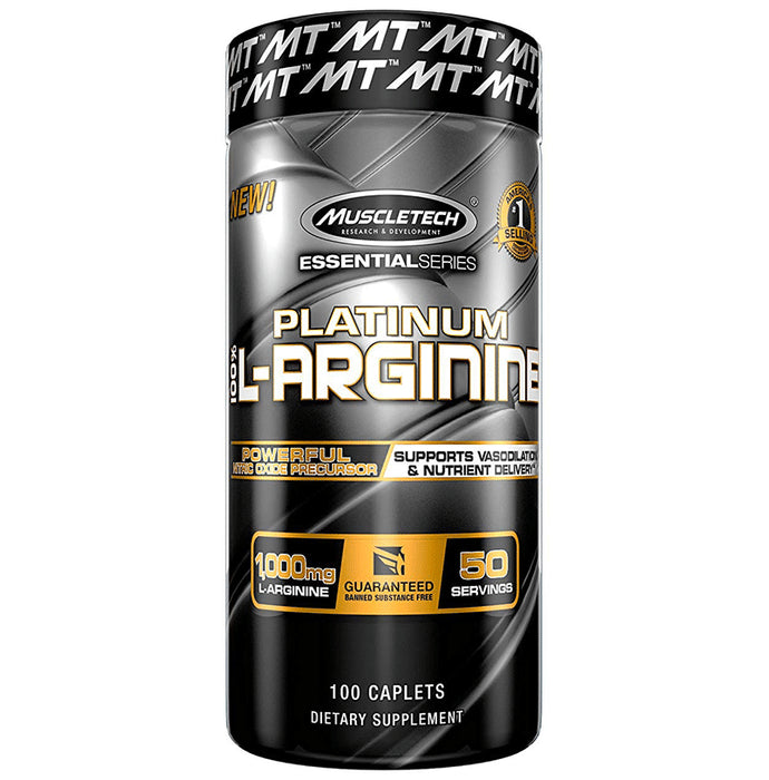 Muscletech Essential Series 100% Platinum L-Arginine 1000mg Caplet - Classic Derma