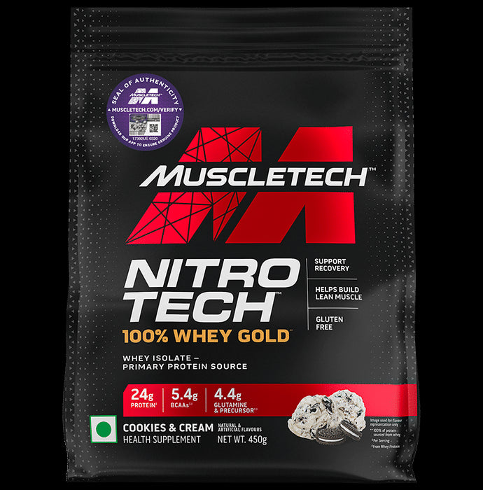 Muscletech Nitro Tech 100% Whey Gold Powder Cookies & Cream - Classic Derma