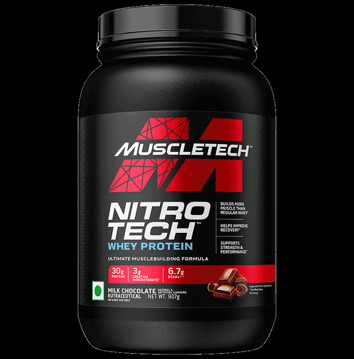 Muscletech Nitro Tech Whey Protein for Muscle Building | Milk Chocolate - Classic Derma
