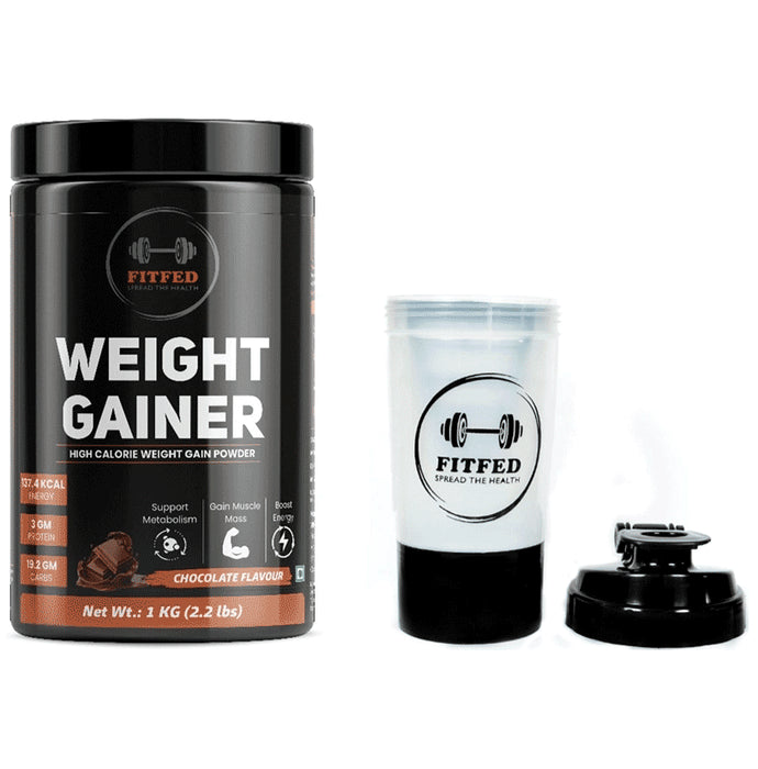 Fitfed Weight Gainer with Shaker Chocolate - Classic Derma