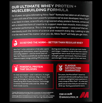 Muscletech Nitrotech Whey Protein Powder Vanilla