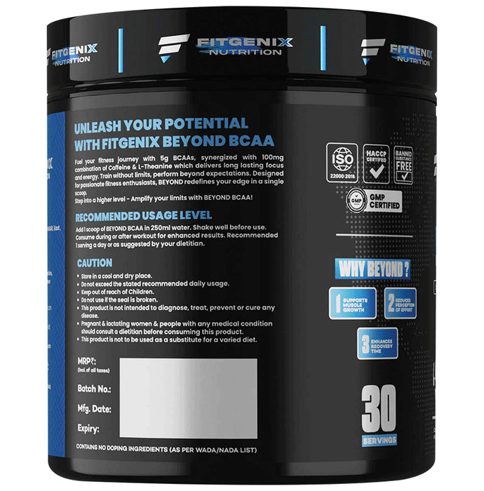Fitgenix Nutrition Beyond BCAA Powder Blueberry