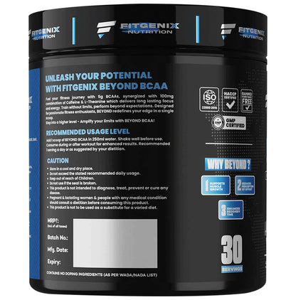 Fitgenix Nutrition Beyond BCAA Powder Blueberry