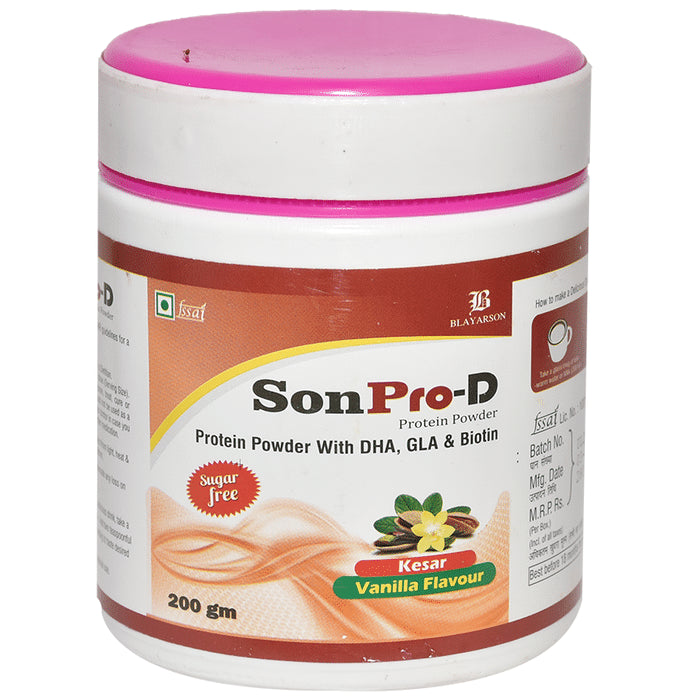 SonPro-D Protein Powder Kesar Vanilla Sugar Free - Classic Derma