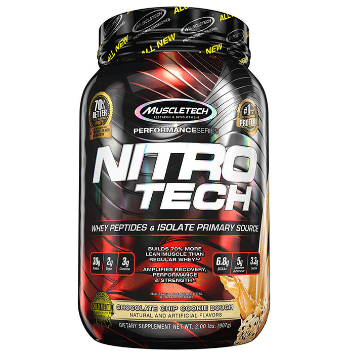 Muscletech Performance Series Nitro Tech Whey Isolate Chocolate Chip Cookie Dough - Classic Derma