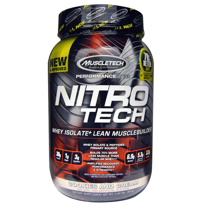 Muscletech Performance Series Nitro Tech Whey Isolate Cookies & Cream - Classic Derma