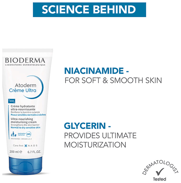 Bioderma Atoderm Ultra Nourishing Cream | Face Care Product for Normal to Dry, Sensitive Skin | Hydrates and Strengthens Skin Barrier