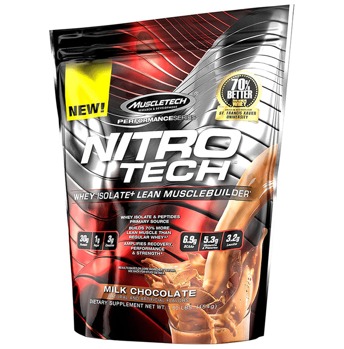 Muscletech Performance Series Nitro Tech Whey Isolate Milk Chocolate - Classic Derma