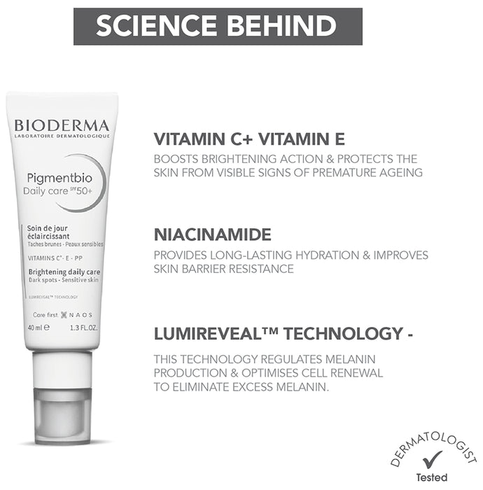 Bioderma Pigmentbio Daily Care Cream SPF 50+ for Dark Spots | Suitable for Sensitive Skin