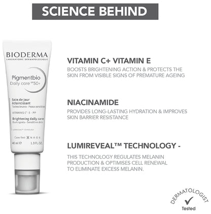 Bioderma Pigmentbio Daily Care Cream SPF 50+ for Dark Spots | Suitable for Sensitive Skin