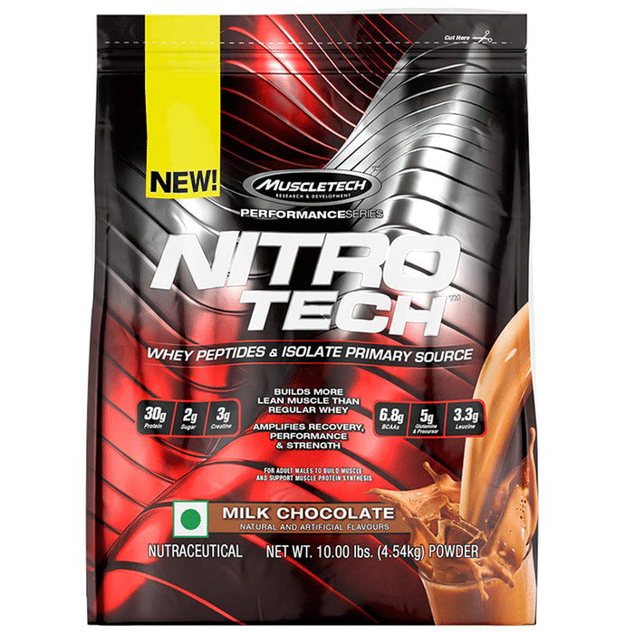 Muscletech Performance Series Nitro Tech Whey Peptides & Isolate Powder Milk Chocolate - Classic Derma
