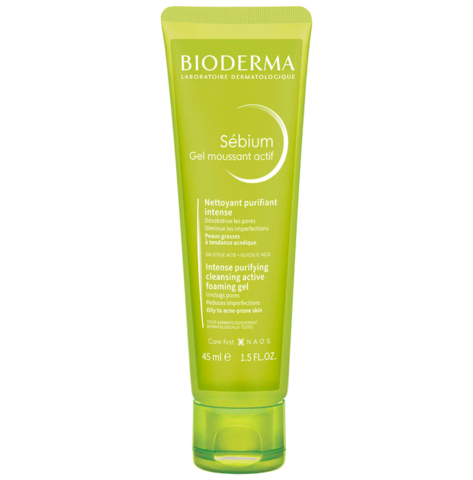 Bioderma Sebium Gel Moussant Actif cleanser with Salicylic & Glycolic acid for Acne Prone, Oily Skin - Classic Derma