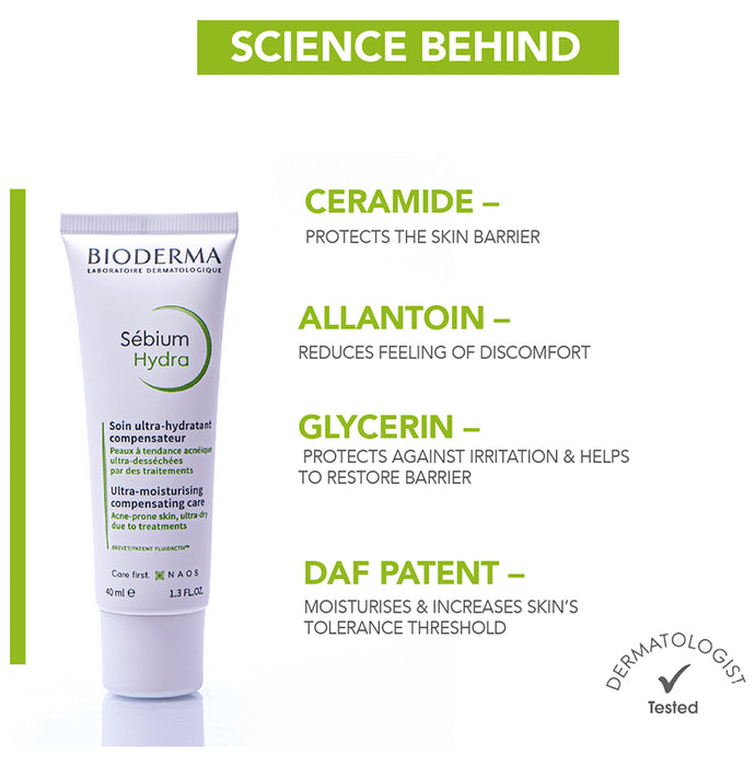 Bioderma Sebium Hydra Moisturiser | For Acne Prone & Ultra Dry Skin