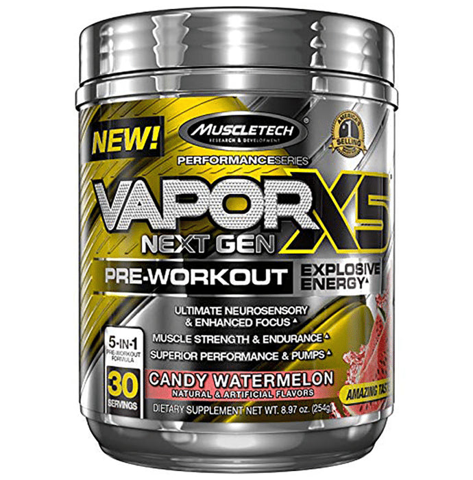 Muscletech Performance Series Vapor X5 Next Gen Pre-Workout Powder Candy Watermelon - Classic Derma