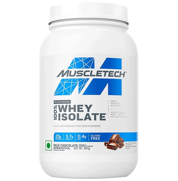 Muscletech Platinum 100% Whey Isolate Milk Chocolate Gluten Free - Classic Derma