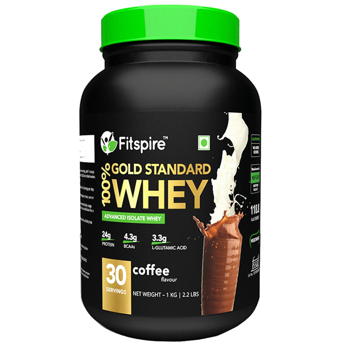 Fitspire 100% Gold Whey Advanced Isolate Protein Powder Coffee - Classic Derma