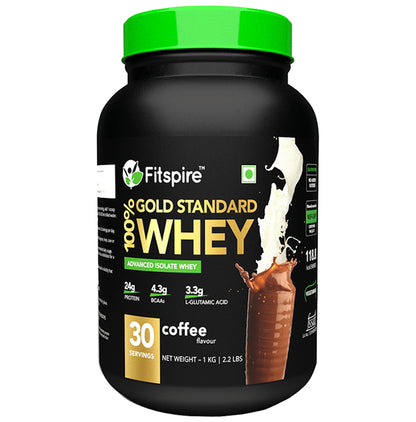 Fitspire 100% Gold Whey Advanced Isolate Protein Powder Coffee - Classic Derma