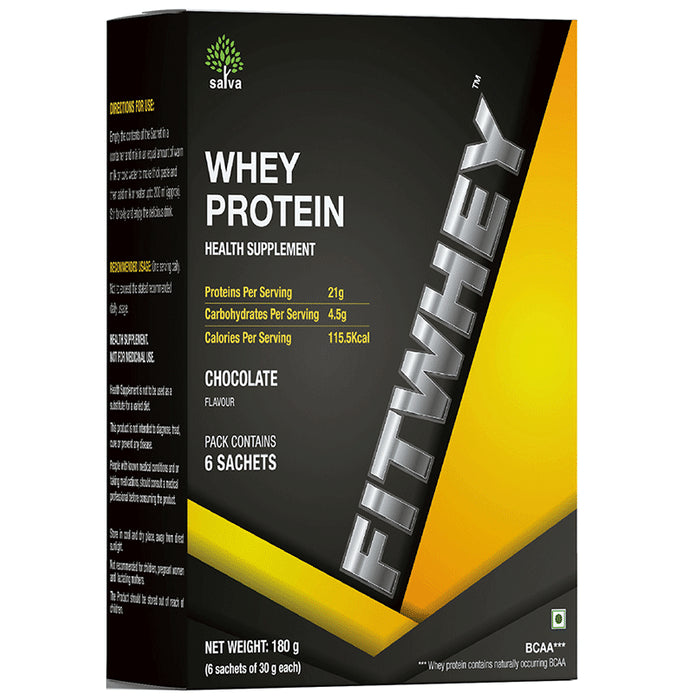 Fitwhey Whey Protein Sachets (30gm Each) Chocolate - Classic Derma