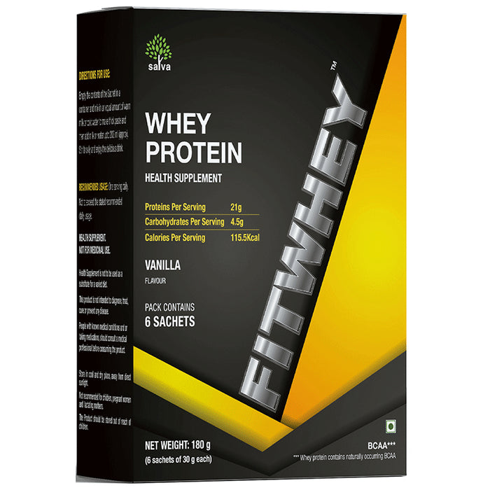 Fitwhey Whey Protein Sachets (30gm Each) Vanilla - Classic Derma