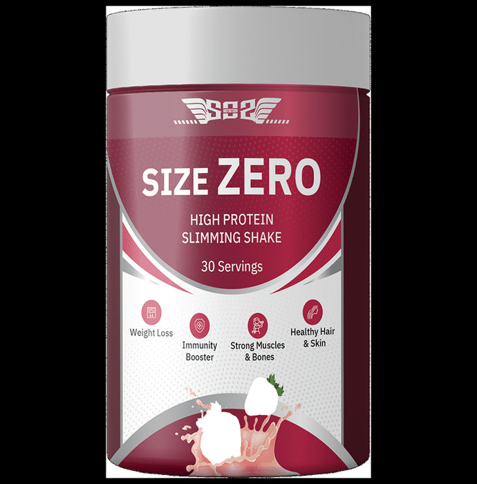 SOS Nutrition Size Zero High Protein Slimming Shake Powder Strawberry - Classic Derma