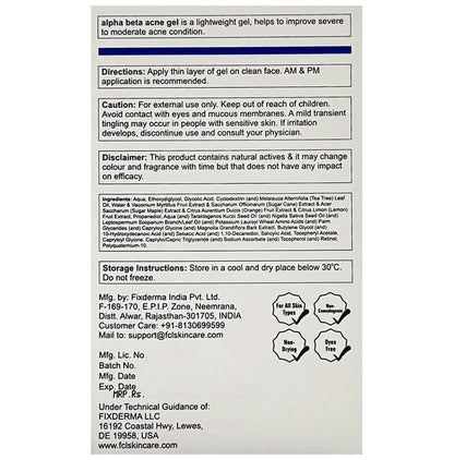 Fixderma Cosmetic Laboratories Alpha Beta Acne Gel