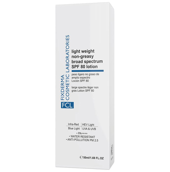 Fixderma FCL Light Weight Non Greasy Broad Spectrum SPF 80 Lotion - Classic Derma