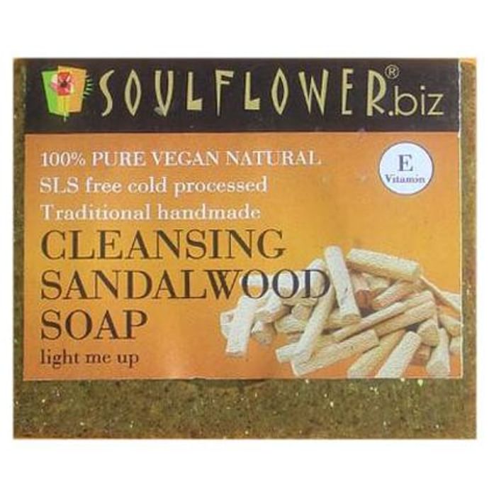 Soulflower Cleansing Sandalwood Soap - Classic Derma