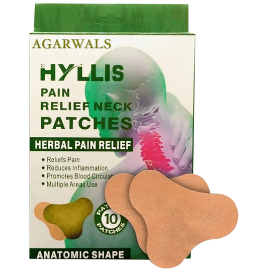 Agarwals Hyllis Herbal Neck Pain/Cervical Shoulder Reliever & Self Heating Patch (10 Each) - Classic Derma