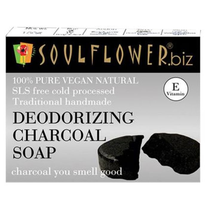 Soulflower Deodorizing Charcoal Soap - Classic Derma